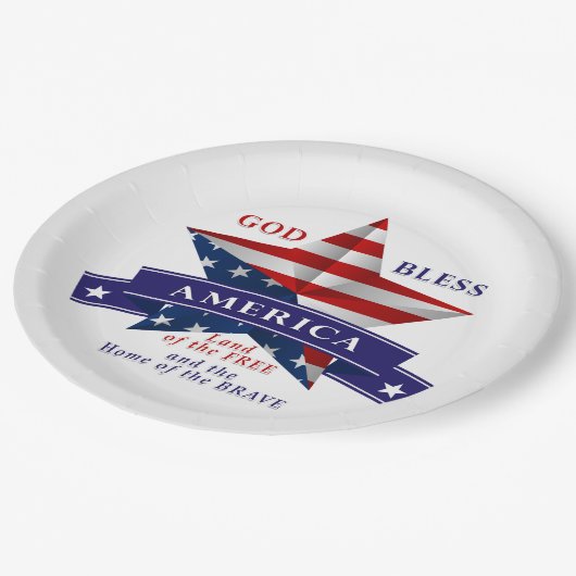 Patriottisch Amerika Star-ontwerp (v3) Papieren Bordje (Gekanteld)
