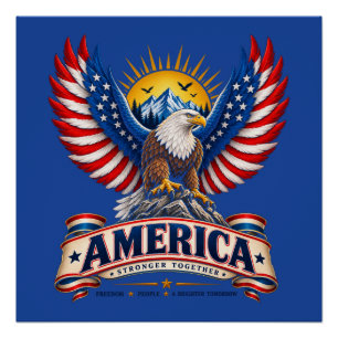 Patriottisch Amerika Sterker Samen Poster
