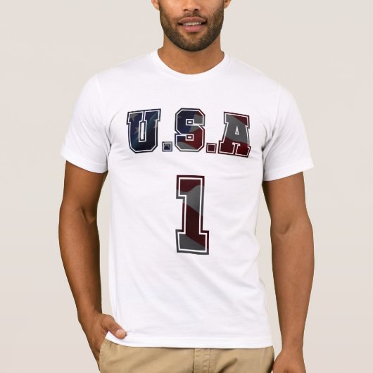 Patriottisch Amerika USA Nummer 1 T-shirt (Voorkant)