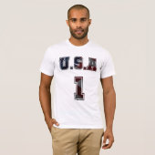 Patriottisch Amerika USA Nummer 1 T-shirt (Voorkant volledig)