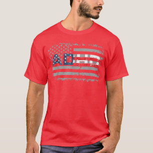 Patriottisch Amerika vlag ADHD-autisme geestelijke T-shirt