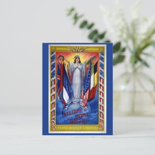 Patriottisch Amerika, vrijheid van vrede Briefkaart (Staand voorkant)