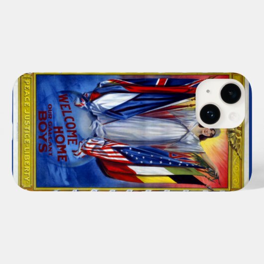 Patriottisch Amerika, vrijheid van vrede Case-Mate iPhone Case (Achterkant (horizontaal))