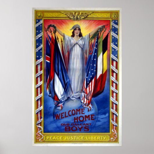  Patriottisch Amerika, vrijheid van vrede Poster (Voorkant)