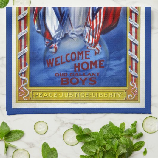 Patriottisch Amerika, vrijheid van vrede Theedoek (Gevouwen)