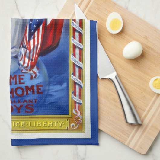  Patriottisch Amerika, vrijheid van vrede Theedoek (Quarter Fold)