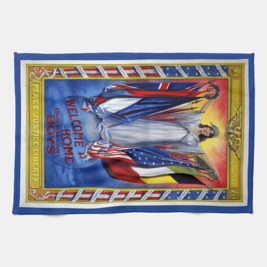  Patriottisch Amerika, vrijheid van vrede Theedoek (Horizontaal)