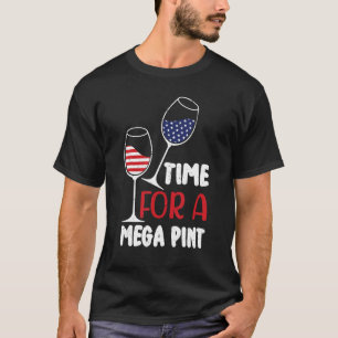Patriottisch Amerika VS Vlag Tijd voor een Mega Pi T-shirt