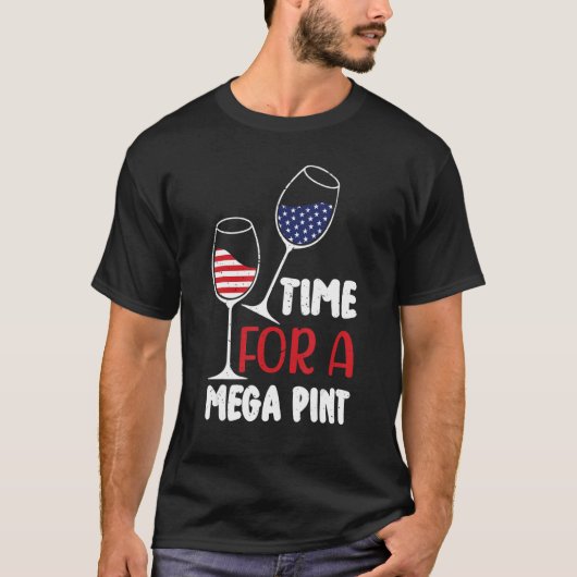 Patriottisch Amerika VS Vlag Tijd voor een Mega Pi T-shirt (Voorkant)