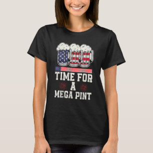 Patriottisch Amerika VS Vlag Tijd voor een Mega Pi T-shirt