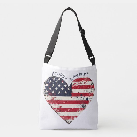 Patriottisch Amerika zit in mijn hart Crossbody Tas (Voorkant)