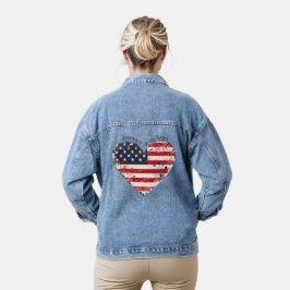 Patriottisch Amerika zit in mijn hart Denim Jacket
