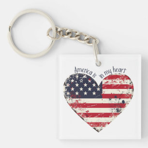 Patriottisch Amerika zit in mijn hart Sleutelhanger