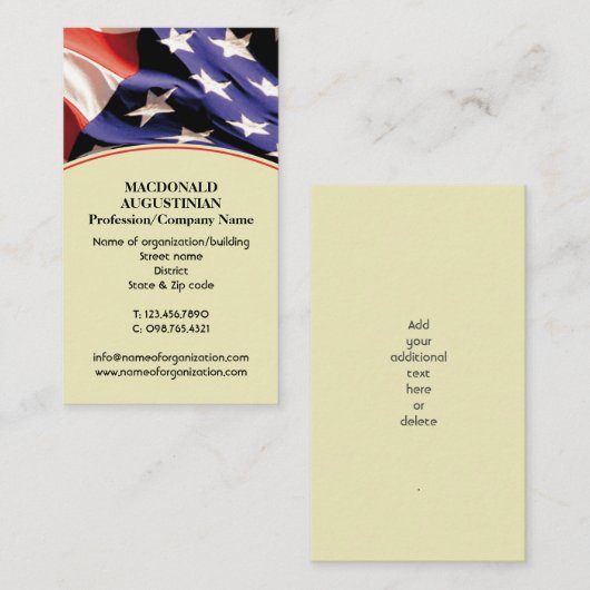 patriottisch | AMERIKAAN | Sterren Strepen | Ameri Visitekaartje (Voorkant / Achterkant)