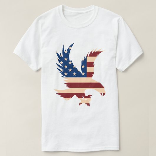 Patriottisch Amerikaans Adelaarsvlag Silhouet T-shirt (Design voorkant)