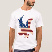 Patriottisch Amerikaans Adelaarsvlag Silhouet T-shirt (Voorkant)