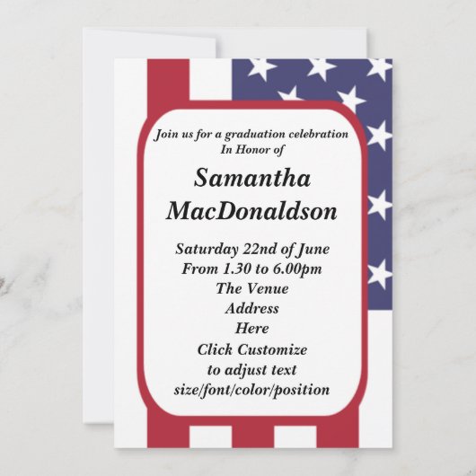 Patriottisch Amerikaans afstuderen foto Amerikaans Kaart (Achterkant)