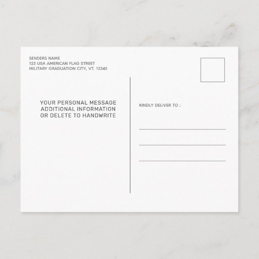 Patriottisch Amerikaans Afstuderen van de Amerikaa Uitnodiging Briefkaart (Achterkant)