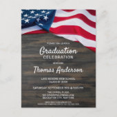 Patriottisch Amerikaans Afstuderen van de Amerikaa Uitnodiging Briefkaart (Voorkant)