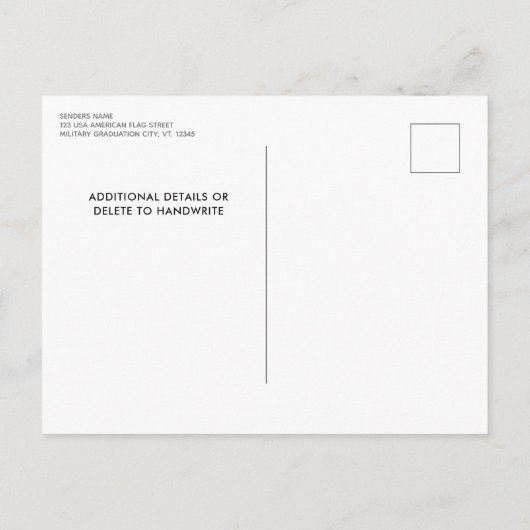 Patriottisch Amerikaans Afstuderen van de Amerikaa Uitnodiging Briefkaart (Achterkant)