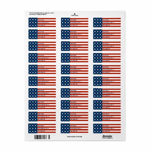 [Patriottisch Amerikaans] Amerikaanse vlag Etiket (Full Sheet)