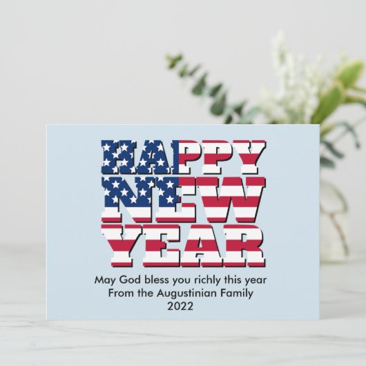 Patriottisch Amerikaans APPY NIEUW JAAR Feestdagenkaart (Staand voorkant)