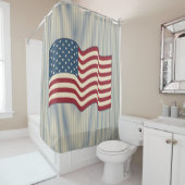 Patriottisch Amerikaans bathroom Showgordijn Douchegordijn (In situ)