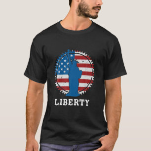 Patriottisch Amerikaans beeld van de vrijheidsrond T-shirt