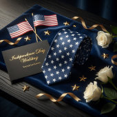 Patriottisch Amerikaans Blauw en Wit Ster Patroon Stropdas