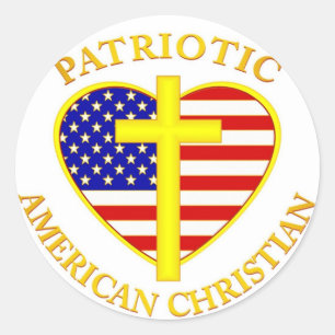 PATRIOTTISCH AMERIKAANS CHRISTELIJK RONDE STICKER