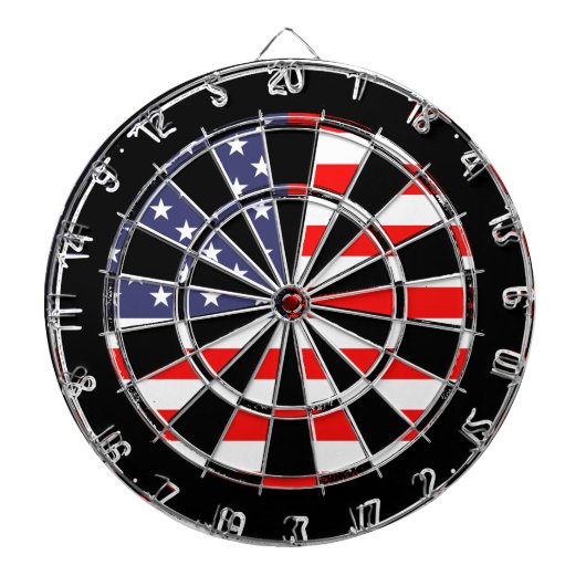 Patriottisch Amerikaans dartboard-ontwerp | Grungy Dartbord (Voorkant)