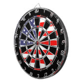 Patriottisch Amerikaans dartboard-ontwerp | Grungy Dartbord (Voorkant Rechts)