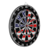 Patriottisch Amerikaans dartboard-ontwerp | Grungy Dartbord (Voorkant Links)