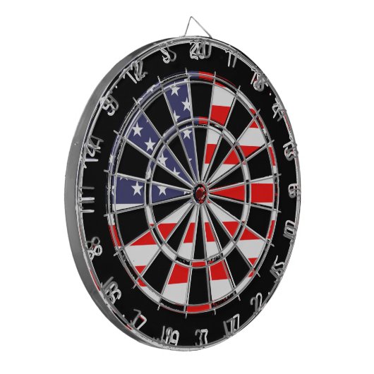 Patriottisch Amerikaans dartboard-ontwerp | Grungy Dartbord (Voorkant Links)