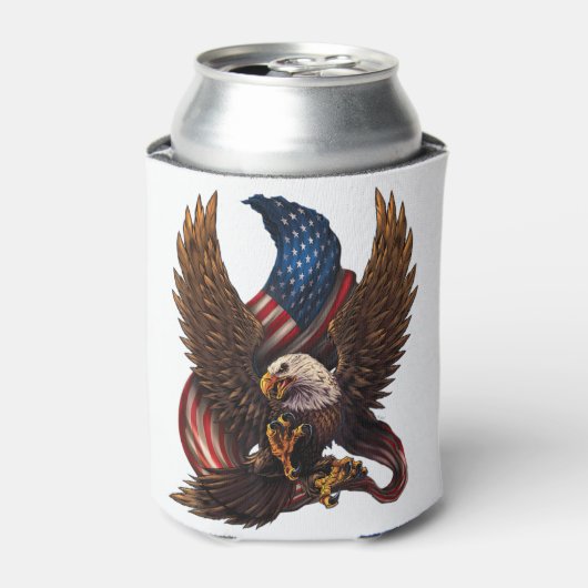 Patriottisch Amerikaans design met adelaar en vlag Blikjeskoeler (Blikje Voorkant)