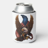 Patriottisch Amerikaans design met adelaar en vlag Blikjeskoeler (Blikje Achterkant)
