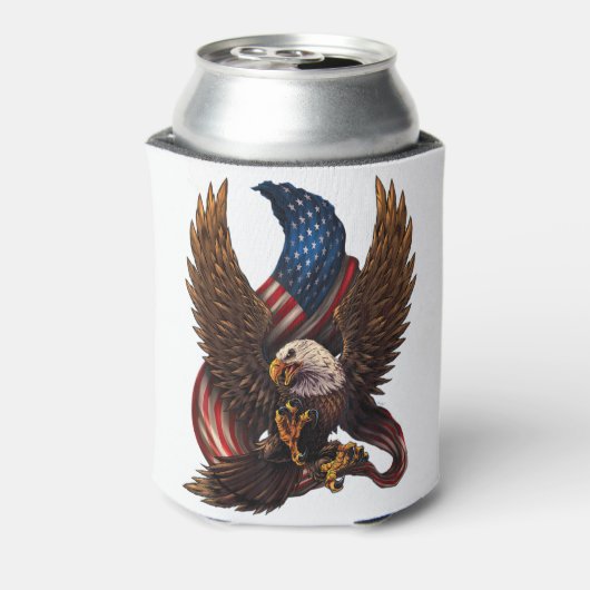 Patriottisch Amerikaans design met adelaar en vlag Blikjeskoeler (Blikje Achterkant)