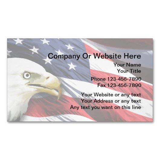 Patriottisch Amerikaans design Visitekaartje Magneet (Voorkant)