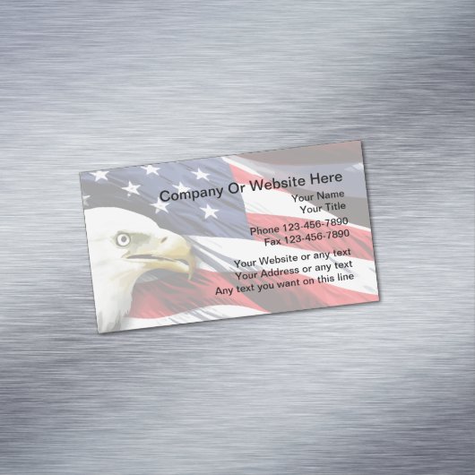Patriottisch Amerikaans design Visitekaartje Magneet (Voorbeeld)