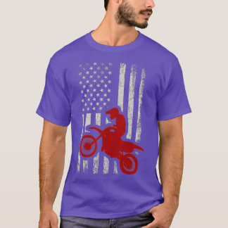 Patriottisch Amerikaans Flag Dirtbike Gift for Lov T-shirt