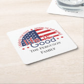 Patriottisch Amerikaans Flag Paper Onderzetter (Schuin)