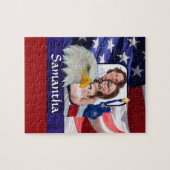 Patriottisch Amerikaans fotosjabloon Legpuzzel (Horizontaal)