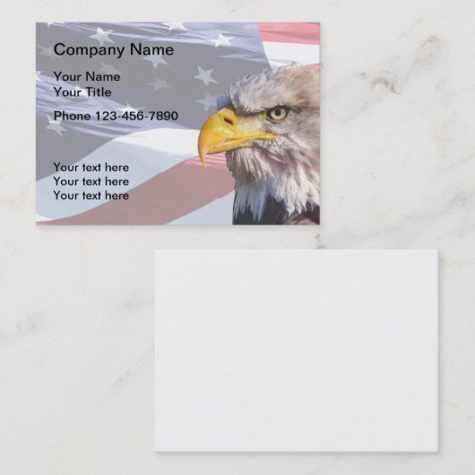 Patriottisch Amerikaans groots formaat Visitekaartje (Voorkant / Achterkant)