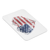 Patriottisch Amerikaans hart in Grunge Magneet (Rechterzijde)