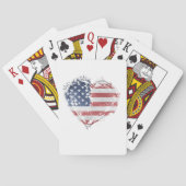 Patriottisch Amerikaans hart in Grunge Pokerkaarten (Achterkant)