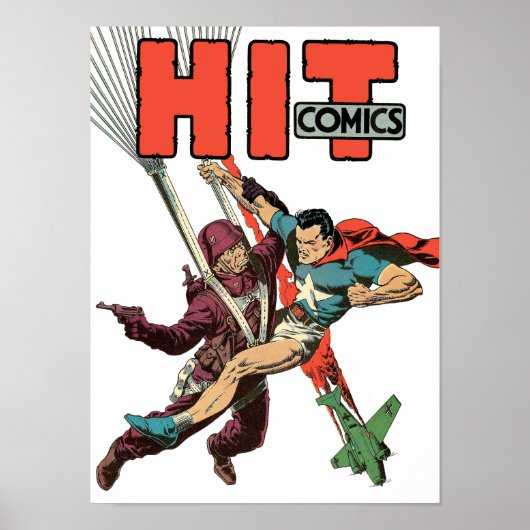 Patriottisch Amerikaans Hoesje Art: Hit Comics #24 Poster (Voorkant)
