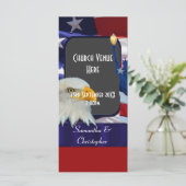 Patriottisch Amerikaans huwelijksprogramma Programmakaart (Staand voorkant)