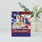 Patriottisch Amerikaans Icon foto template Briefkaart (Staand voorkant)
