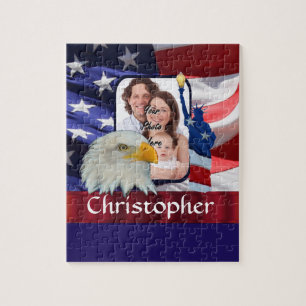 Patriottisch Amerikaans Icon foto template Legpuzzel