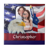 Patriottisch Amerikaans Icon foto template Tegeltje (Voorkant)